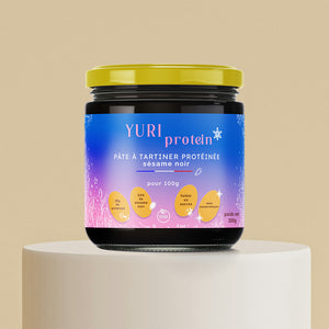 YURI PROTEIN : Pâte à tartiner protéinée choco noisette ou sésame noir Végéta'Ly