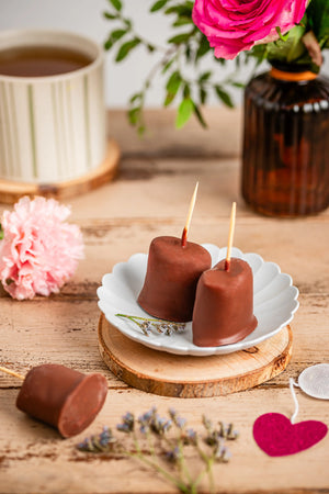 Guimauve enrobées de chocolat au lait végétal, Vegan et sans gluten réalisé par végéta'ly