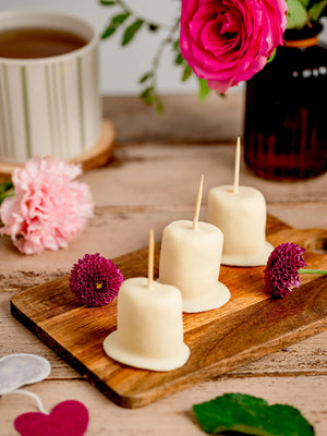 Guimauves enrobées de Chocolat Blanc végétal, Vegan et sans gluten réalisé par végéta'ly