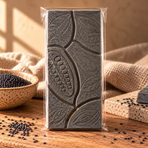 Tablette Sésame noir Chocolat blanc vegan et sans gluten Végéta'Ly