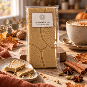 Tablette de chocolat blanc Chai latte vegan et sans gluten Végéta'Ly