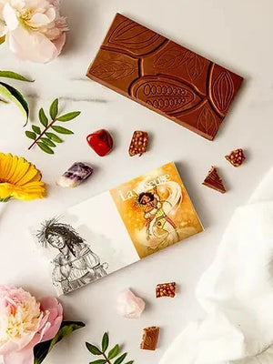 tablette valseuse : chocolat au lait de riz et lait de coco, graines de quinoa bio soufflées, vegan et sans gluten réalisé par végéta'ly